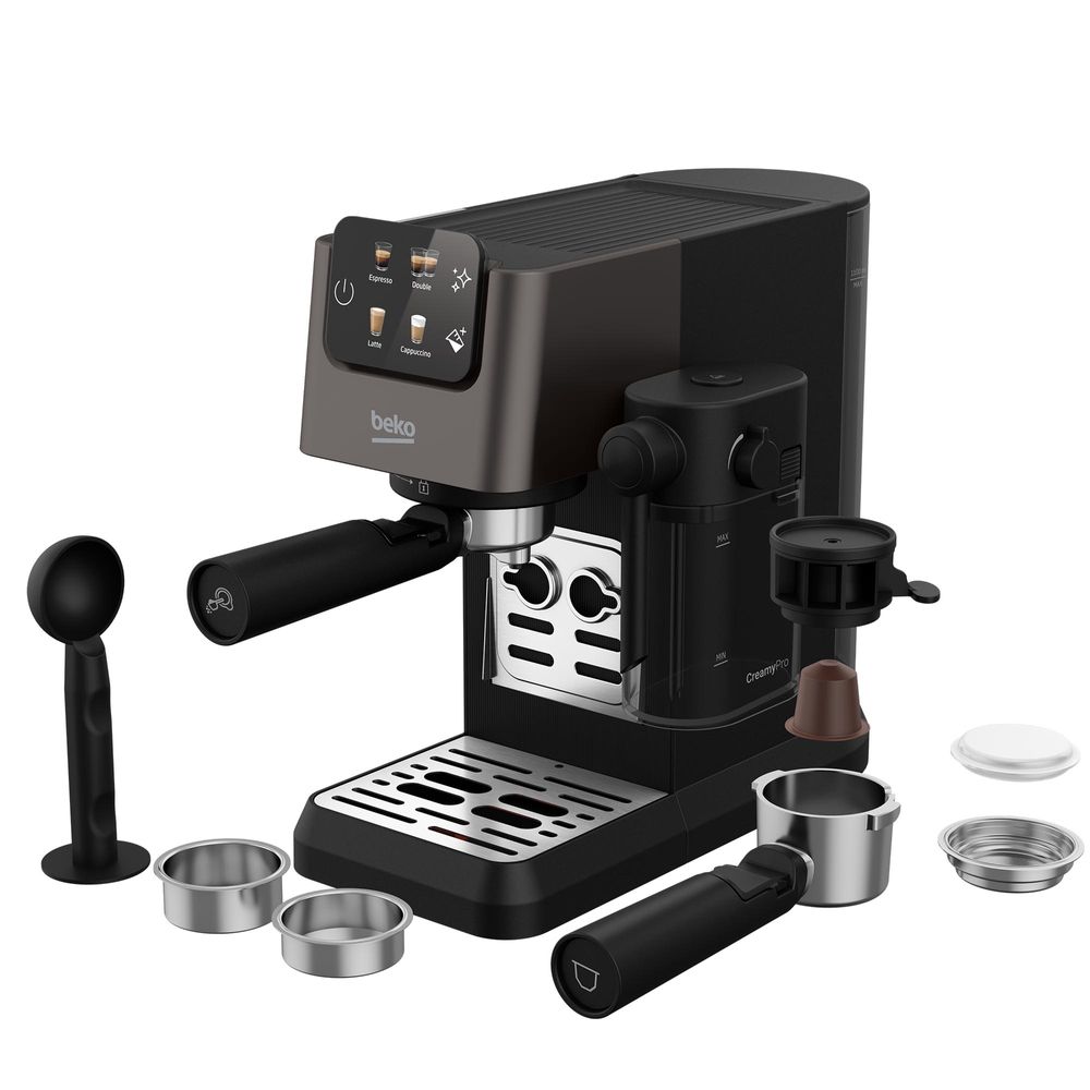 Beko - CaffeExperto Semi Automatic Espresso Machine 1628W - Dark Inox