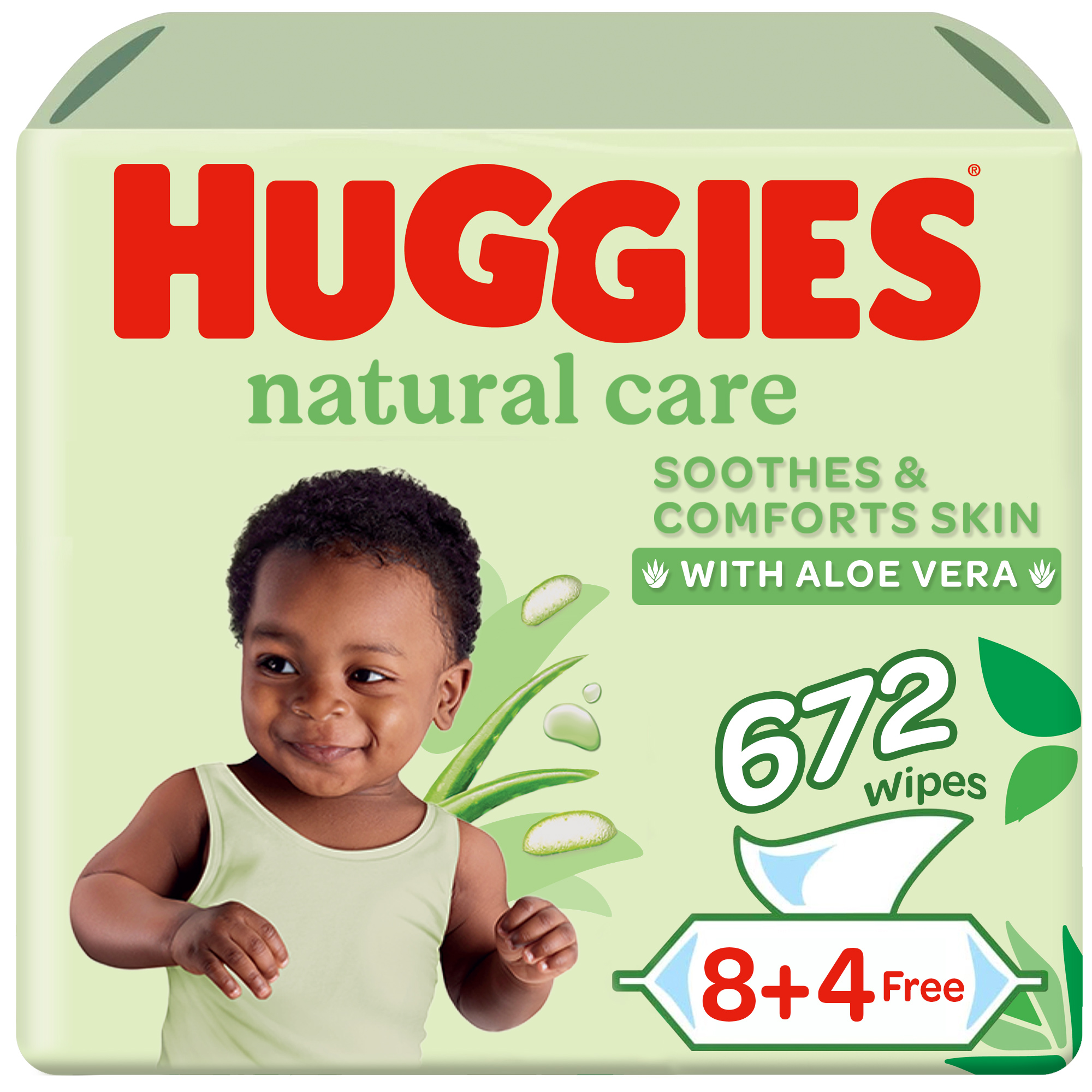 Huggies - Natural Baby Wipes, Aloe Vera Wipes - Pack of 12 - (672 Wipes)