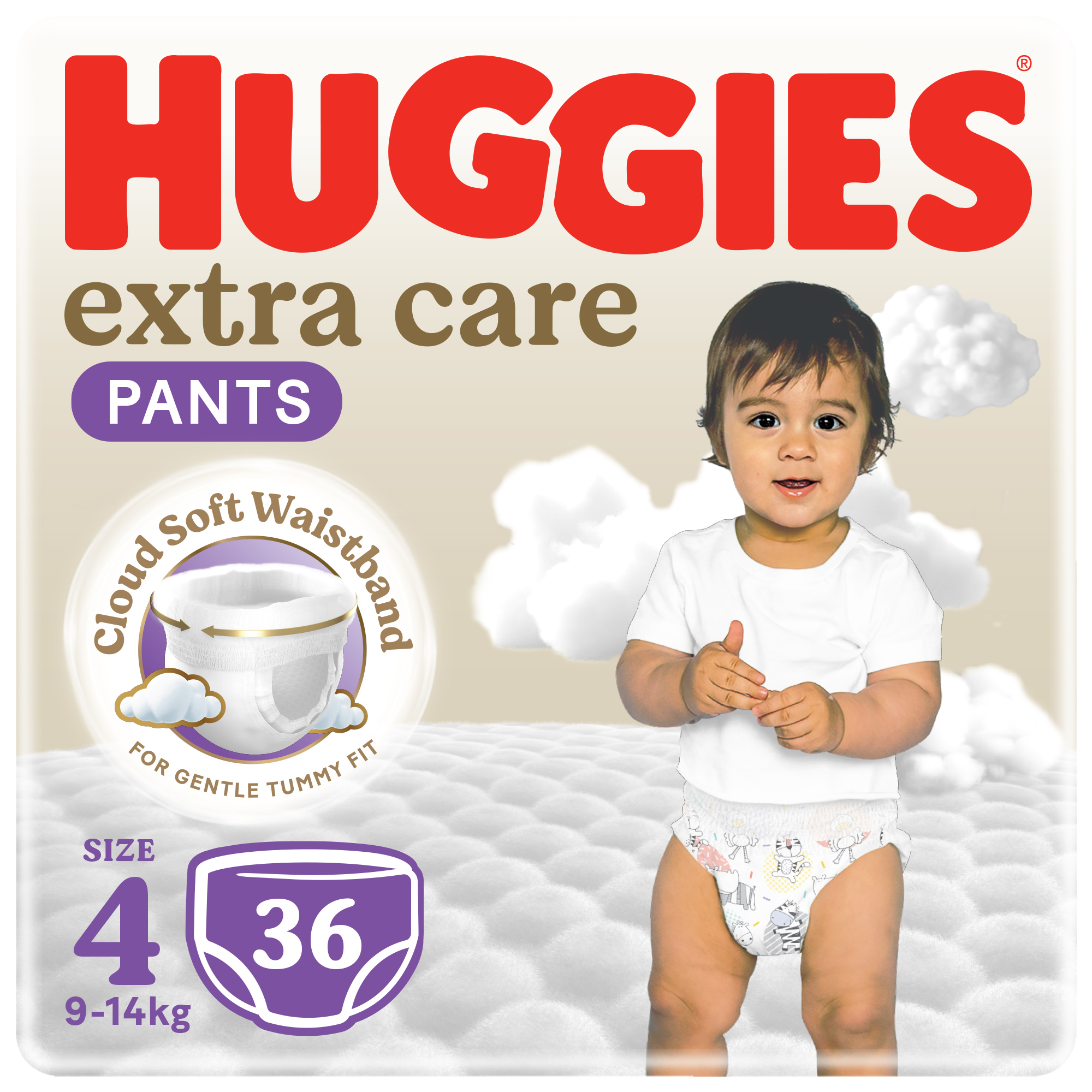 Huggies - Extra Care Culottes, Size 4, 9-14 kg, 36 Diaper Pants