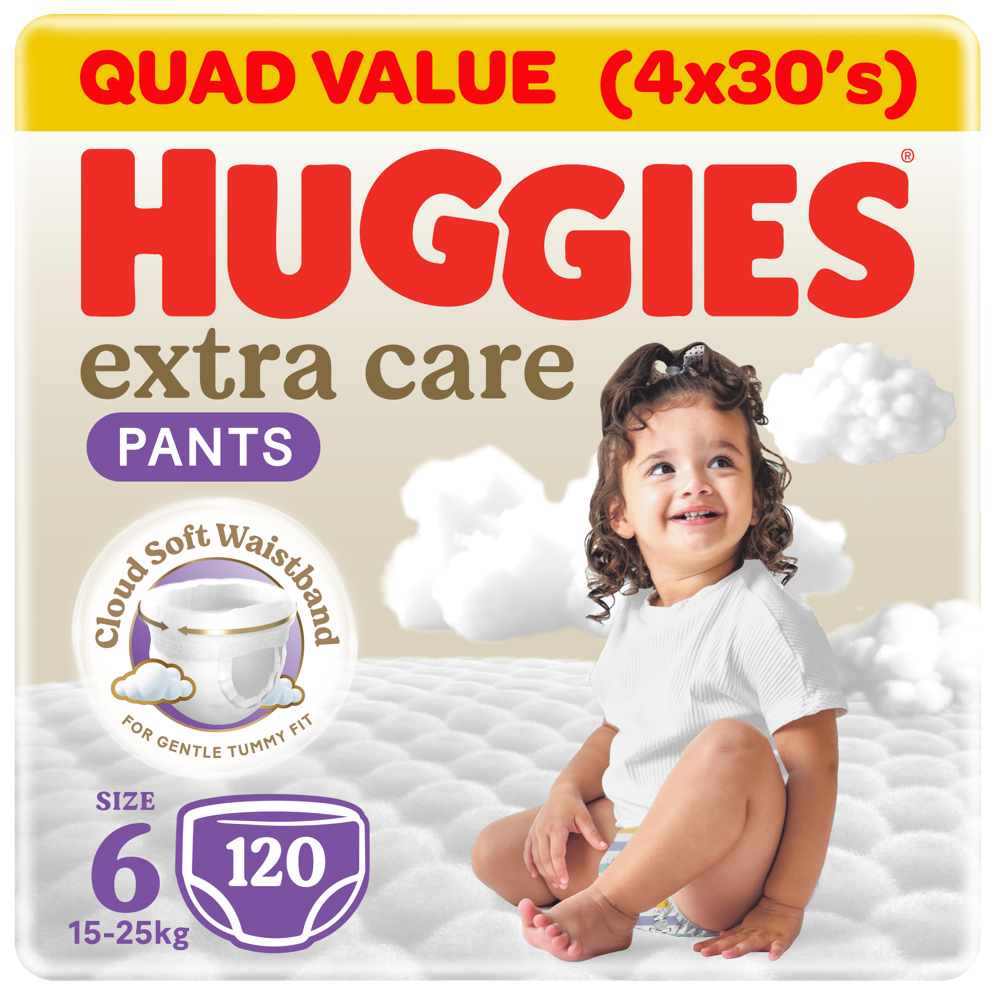 Huggies Extra Care Culottes, Size 6, 15-25 kg, Super Mega Pack, 120 Diaper Pants