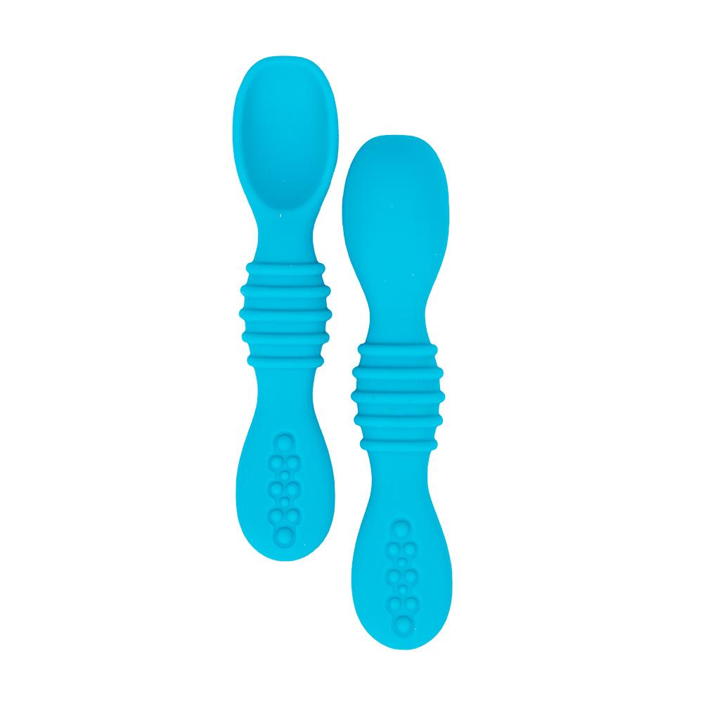 Babies Basic First Stage Silicone Spoons - Blue