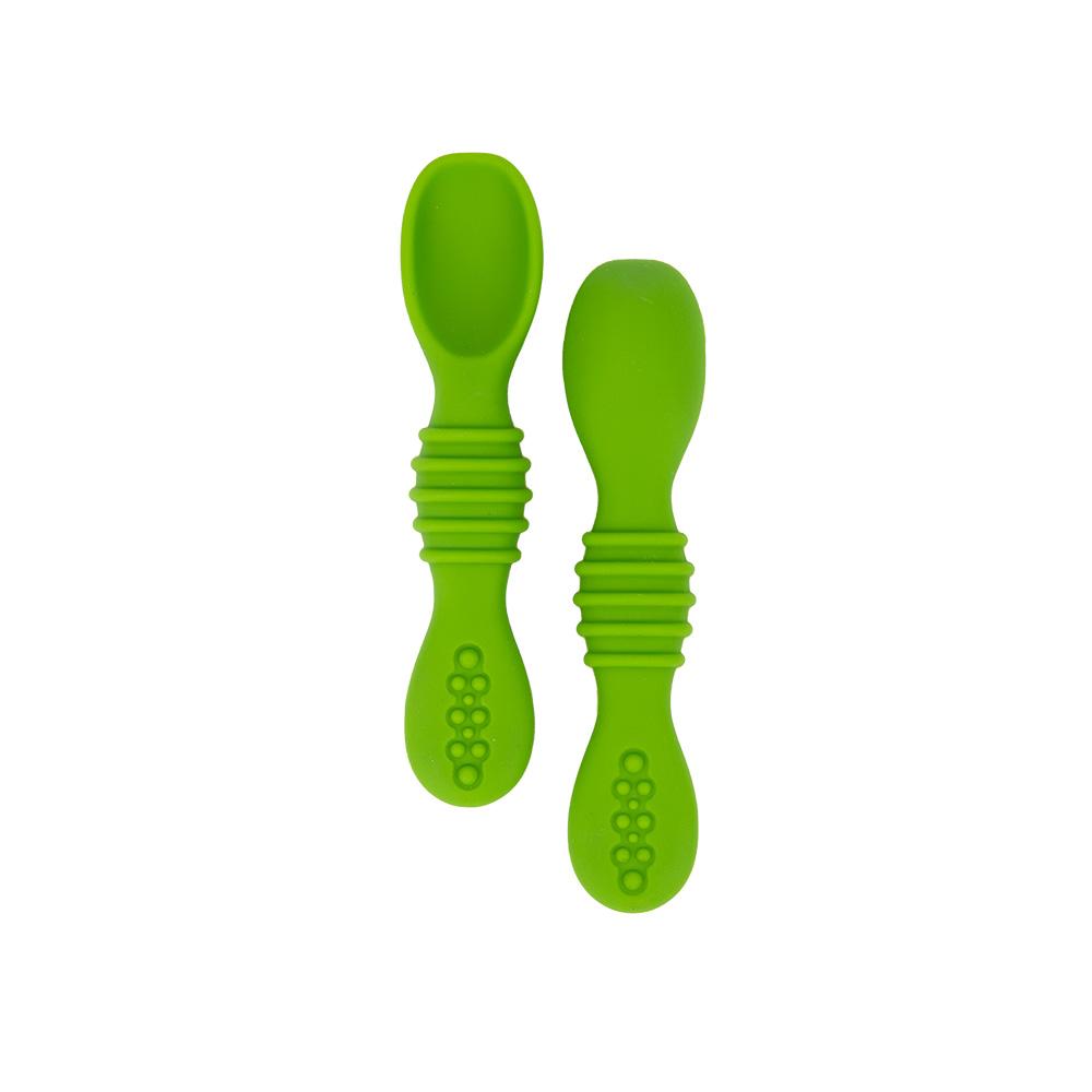 Babies Basic First Stage Silicone Spoons - Light Green
