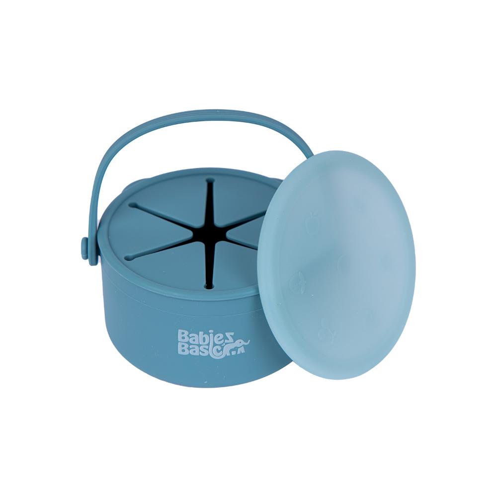 Babies Basic Silicone Snack Cup/Box With Lid - Blue