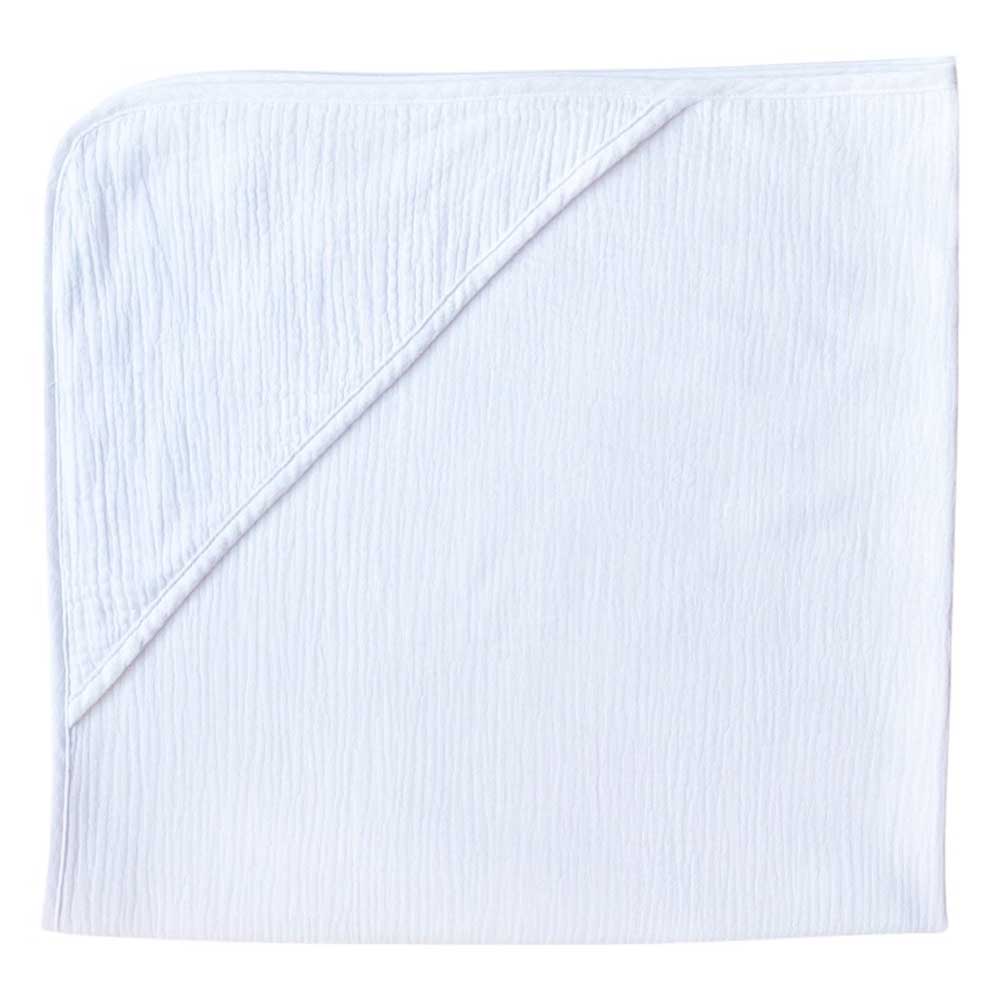 Baby Boss - Organic Muslin Cotton Baby Hooded Towel - White