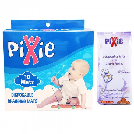 Pixie - Bibs + Changing Mats - Baby Disposable Combo