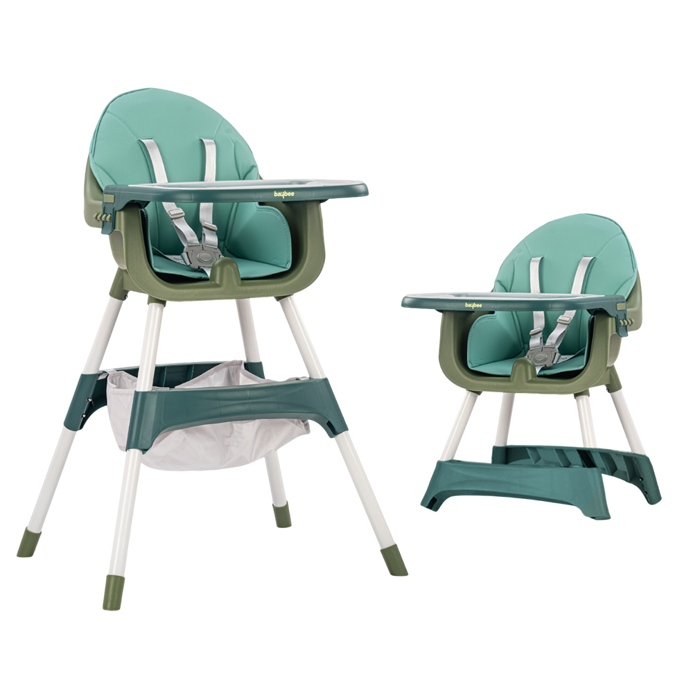 Baybee 2-In-1 Manta Adjustable Height Baby High Chair - Green