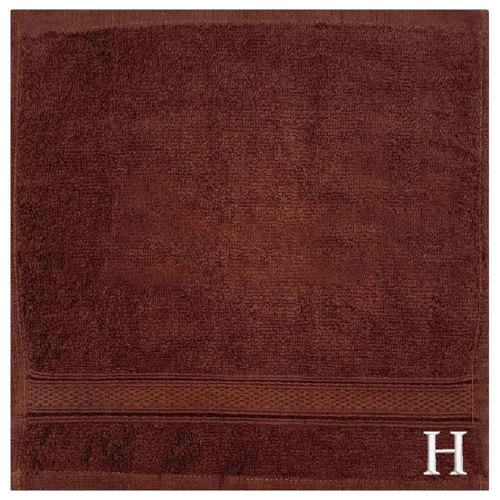 Byft - Letter H Monogrammed Face Towel - 30 x 30 cm - 6pcs