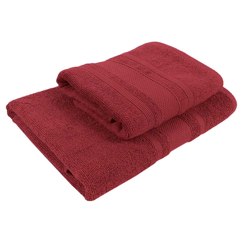 BYFT - Home Castle Premium Bath Towel - Maroon - 70 x 140cm - Pack of 2
