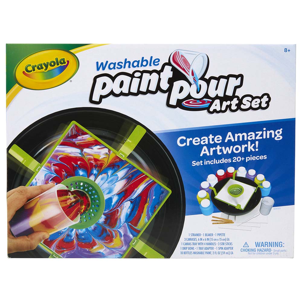 Crayola - Paint Pour Art Washable Paint Set Toys - 21 Pcs