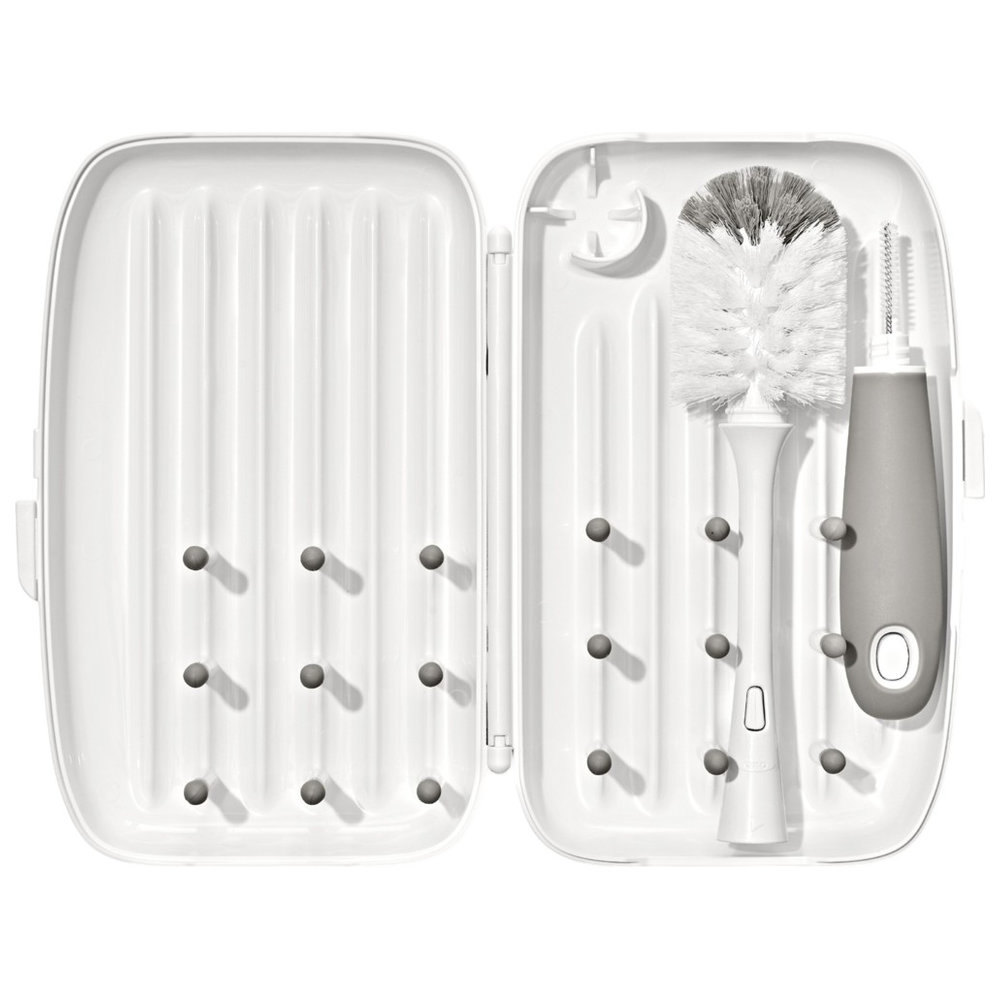 Oxo Tot - On-The-Go Drying Rack With Bottle Brush - Gray