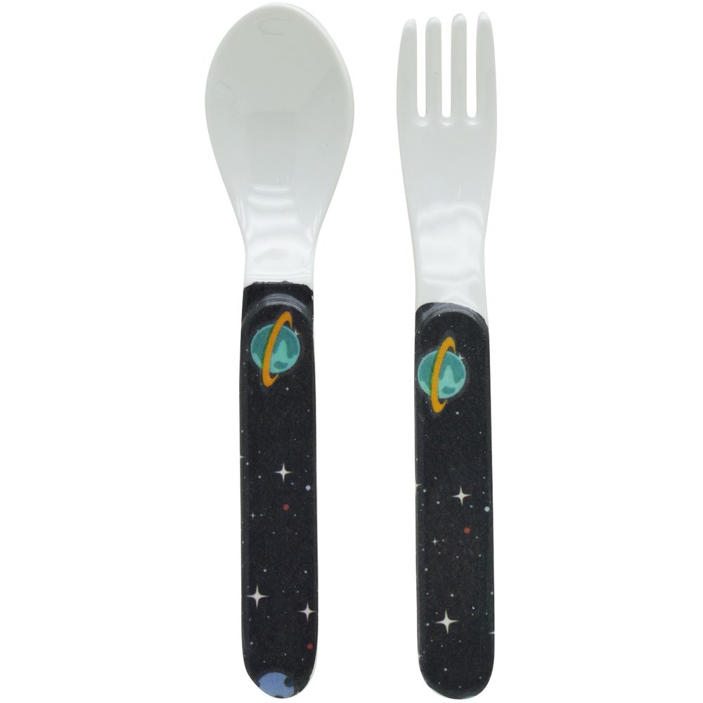 Dinewell Kids Spoon And Fork Set - Astronaut - 2 Pcs - 6-Inch