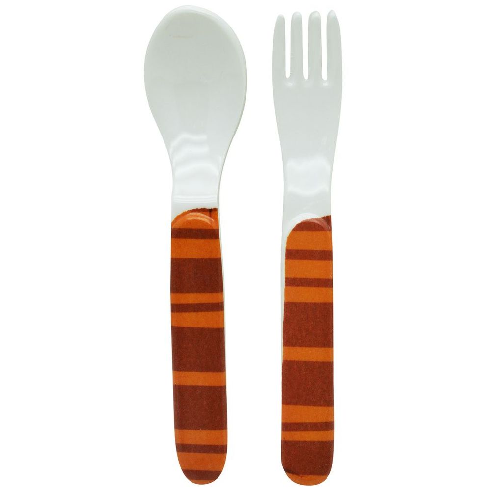 Dinewell Kids Spoon And Fork Set - Tiger - 2 Pcs - 6-Inch