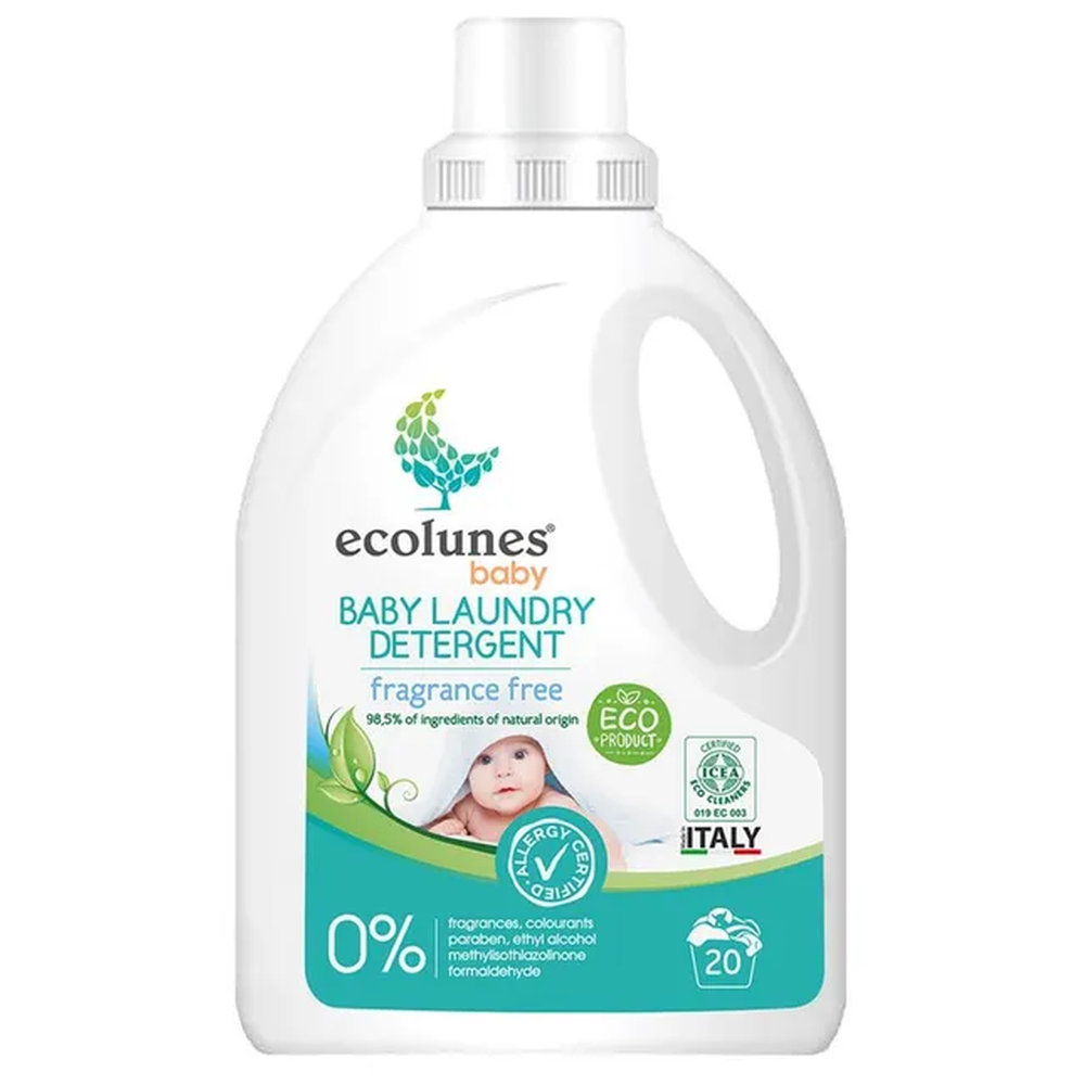 Ecolunes - Baby Laundry Detergent - Hypoallergenic Fragrance-Free - 1L
