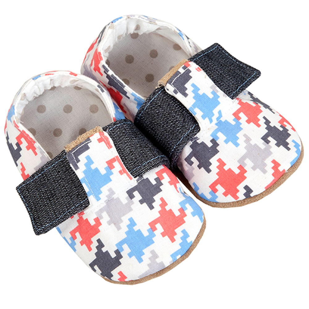 Myang Boys' Pixel T-Bar Soft Suede Shoes