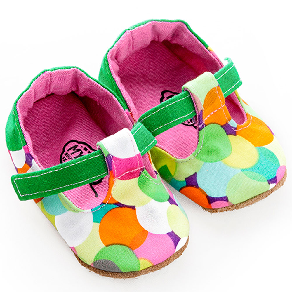 Myang Girls' Confetti T-Bar Soft Suede Shoes