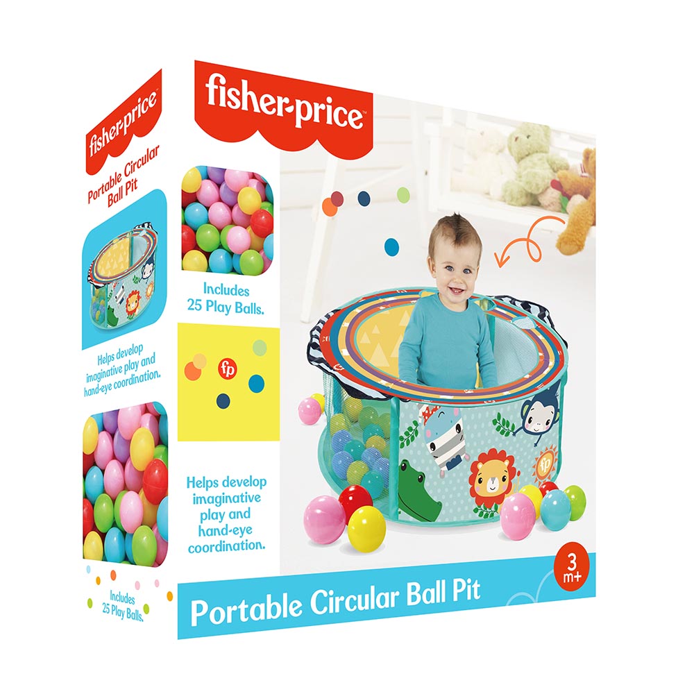 حوض كرات دائري محمول من فيشر برايس مع 25 كرة