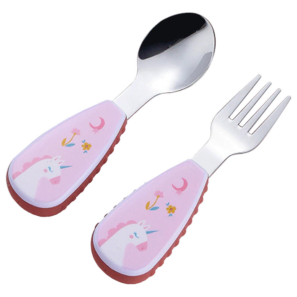 Brain Giggles Kids Cutlery Set With Case - Unicorn
