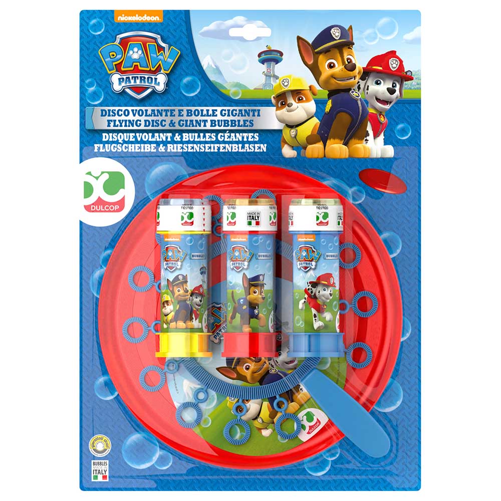 Dulcop Bubbles - Paw Patrol Flying Disc & Giant Bubbles