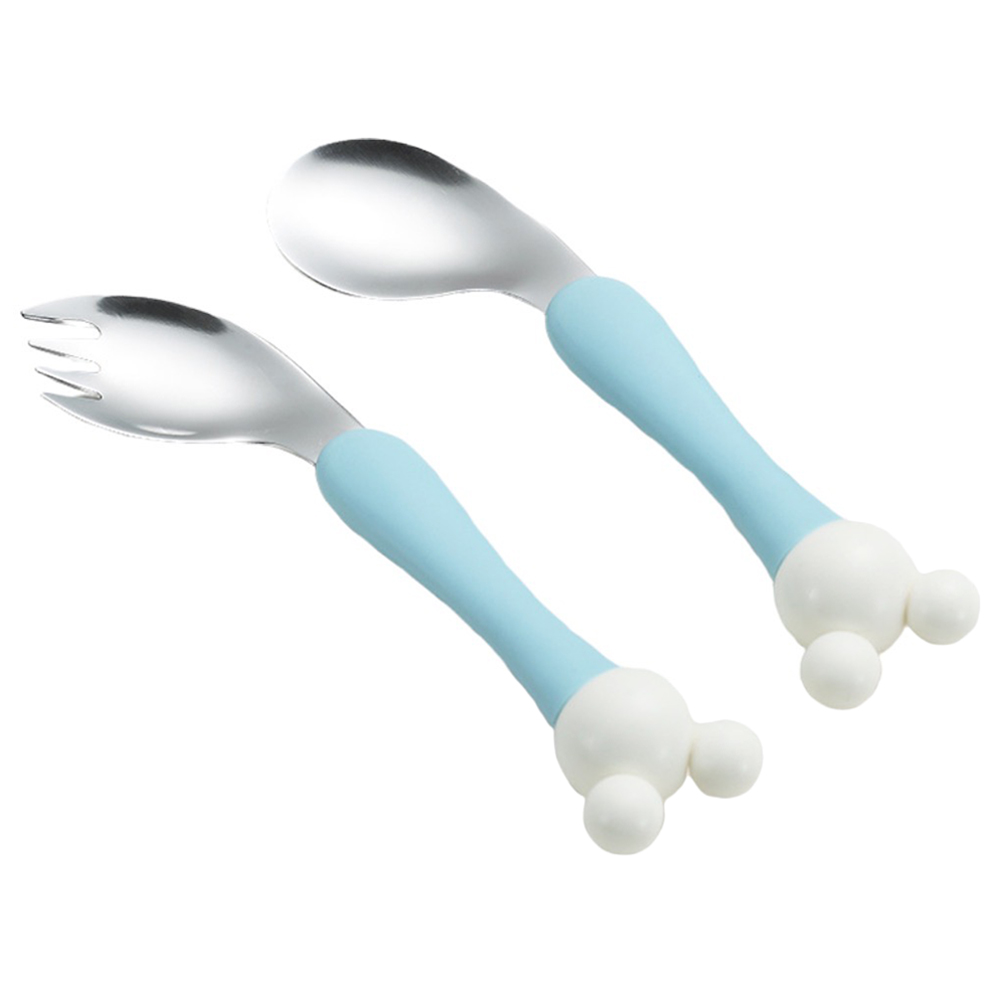 Highland Blue Baby Spoon & Fork Kid's Cutlery With Case