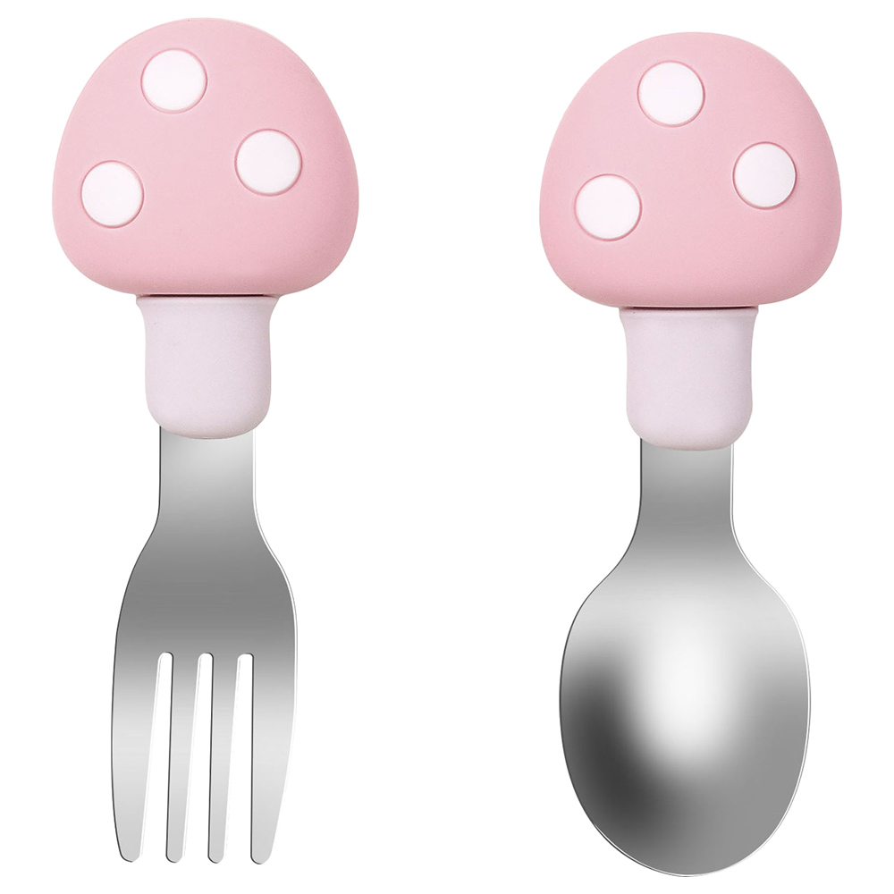 Highland Baby Spoon & Fork Cutlery With Case - Pink