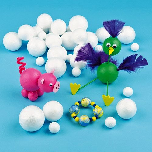 Baker Ross Polystyrene Balls Value Pack (Pack of 36)