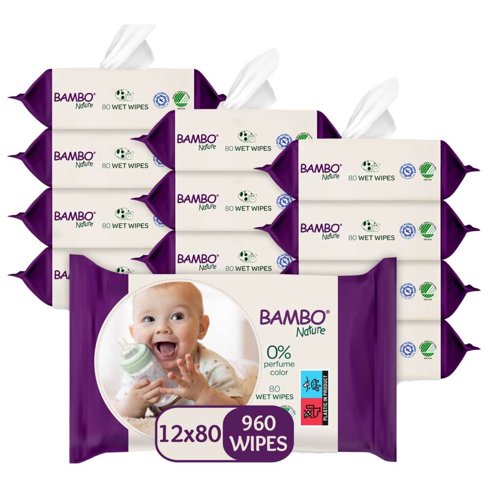 Bambo Nature - Baby Wipes - Pack of 12 - 960s