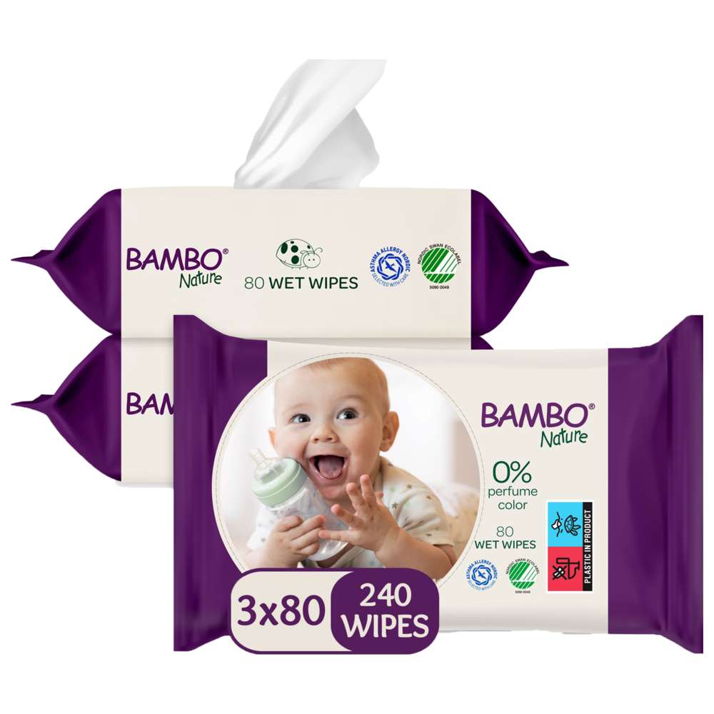 Bambo Nature - Baby Wipes - Pack of 3 - 240s