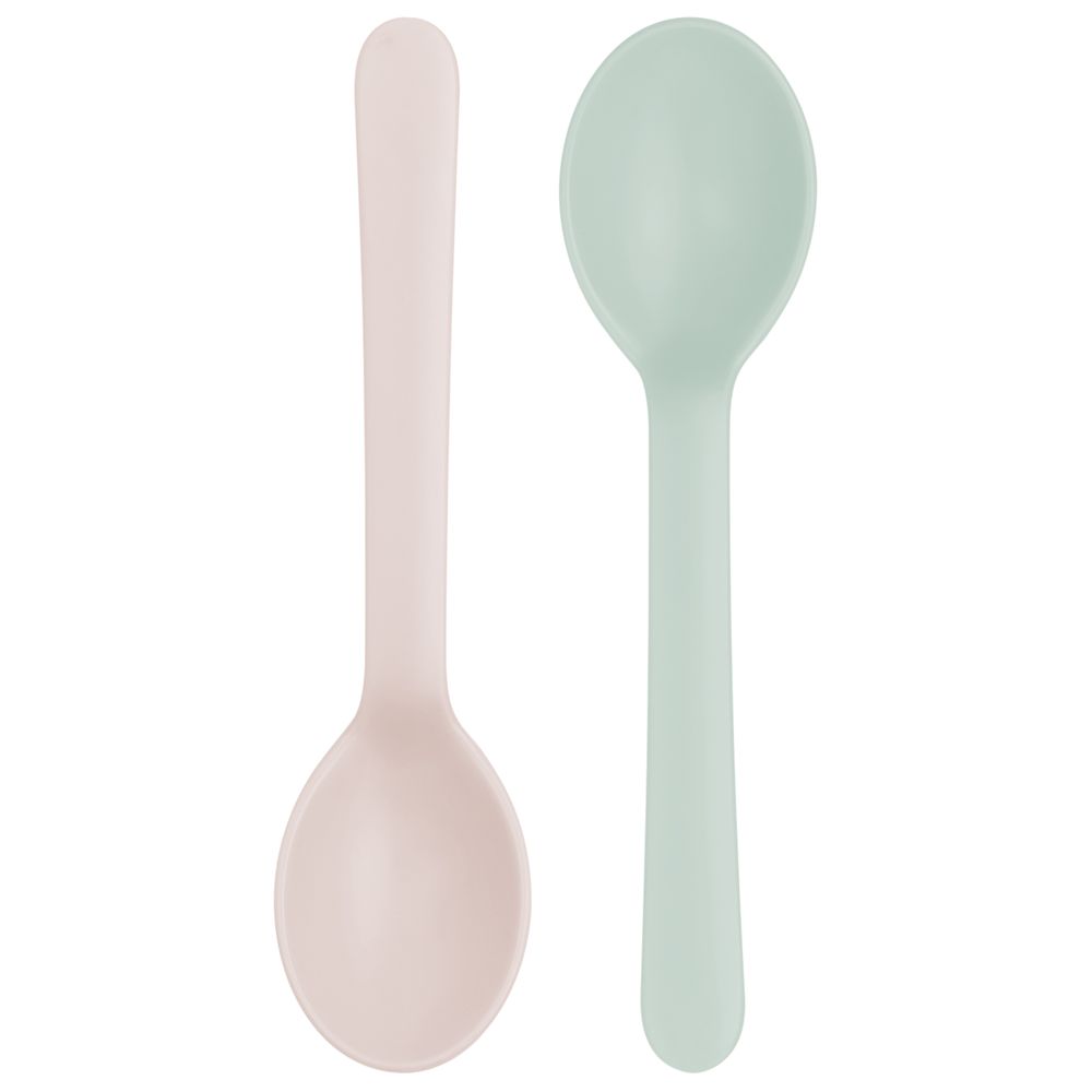 Inochi Amori Training Spoons - 2pc Set - Light Pink & Tea Green