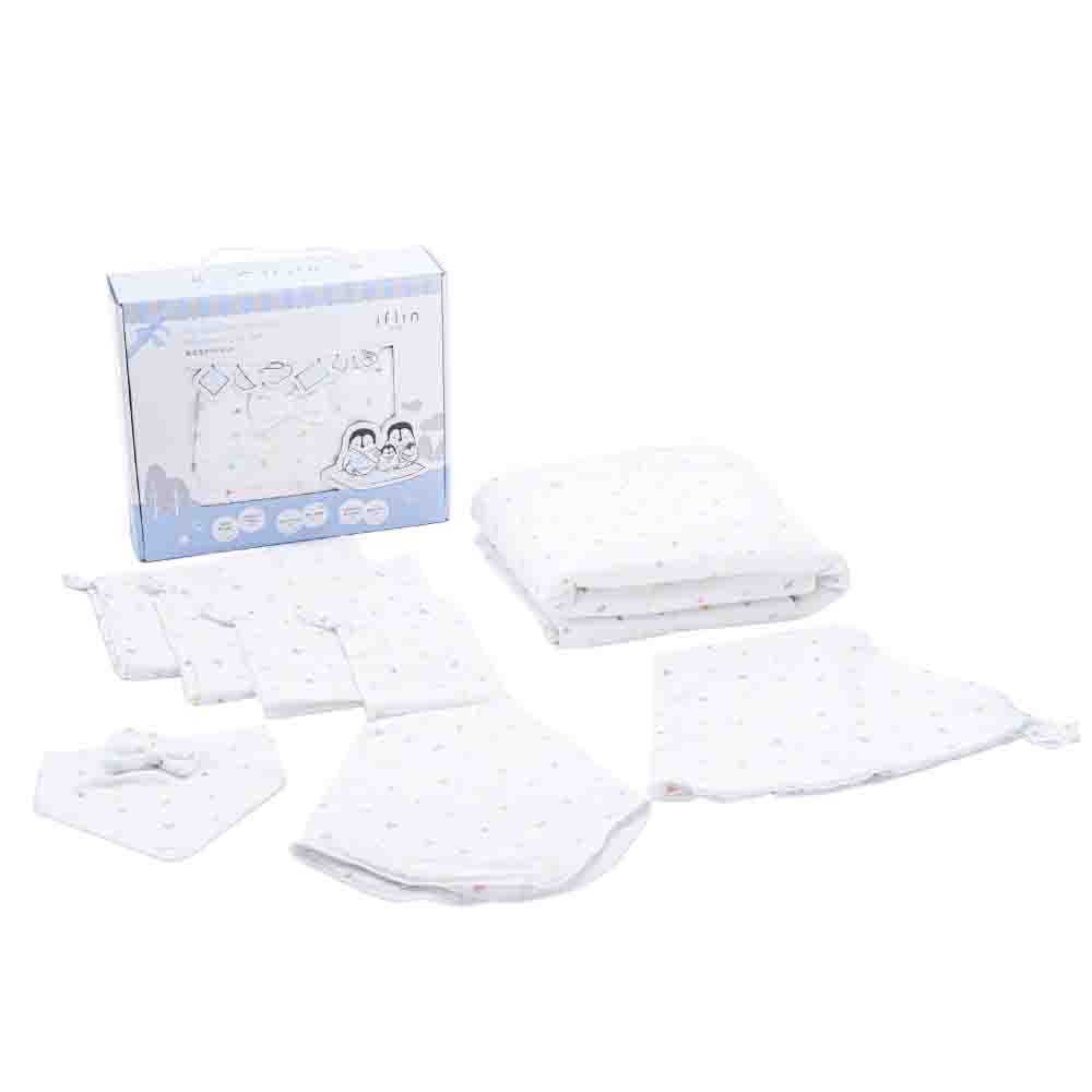 Iflin Baby - My Essential Bamboo Newborn Gift Set - Playful Sky - 8pcs
