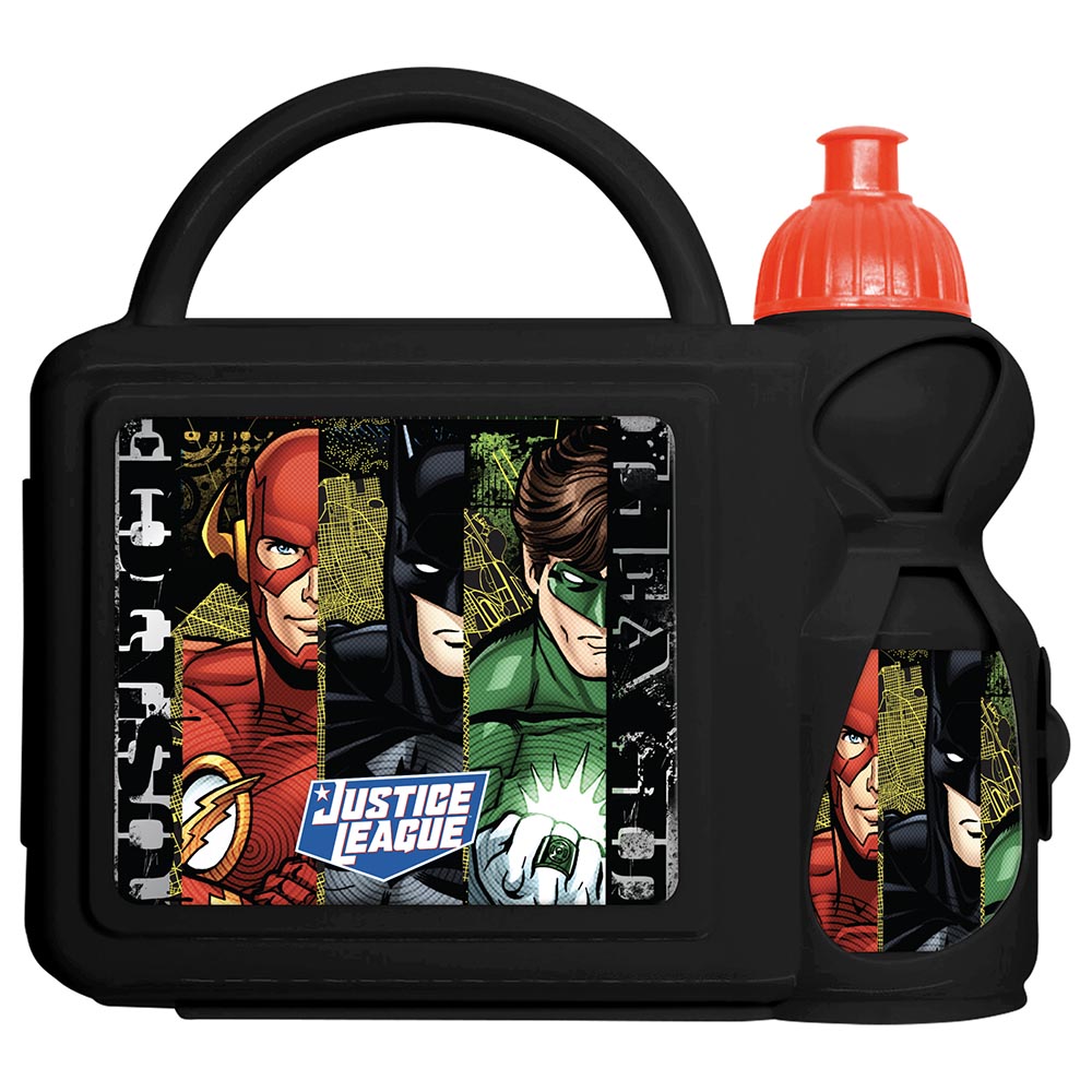 Justice League Lunch Box With Fork And Spoon
