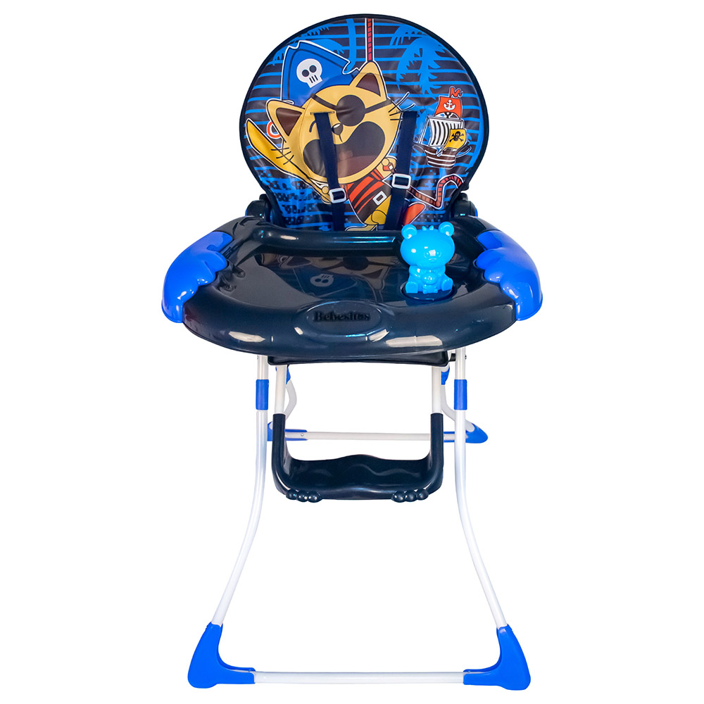Bebesitos Portable Baby Highchair With Large Food Tray And Music Toy - Blue
