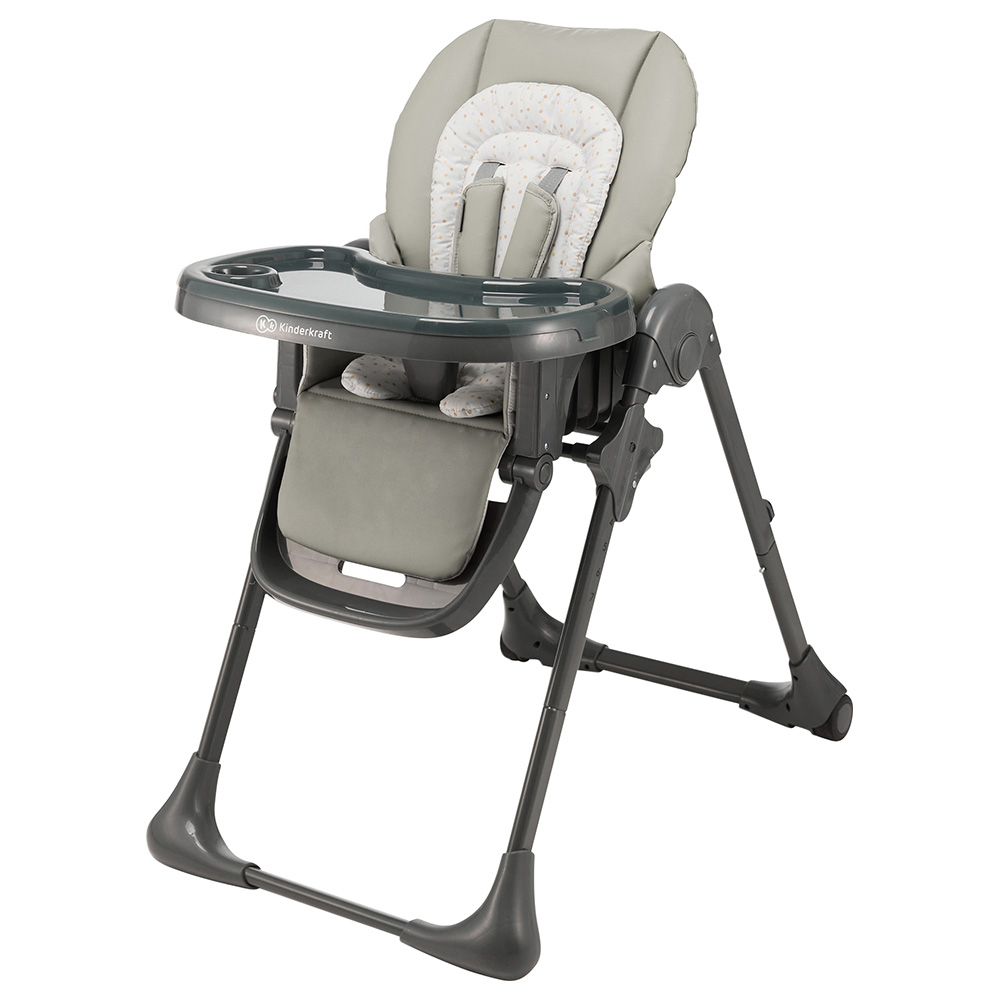 Kinderkraft - Tummie 2-in-1 Folding High Chair Bouncer 0-3Y- Grey