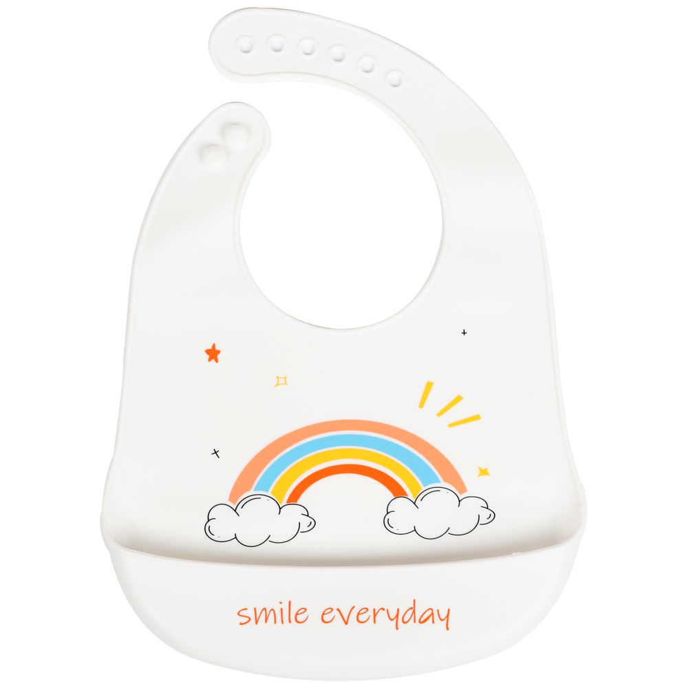 Little Angel Smile Everyday Silicone Baby Bib For Babies - White