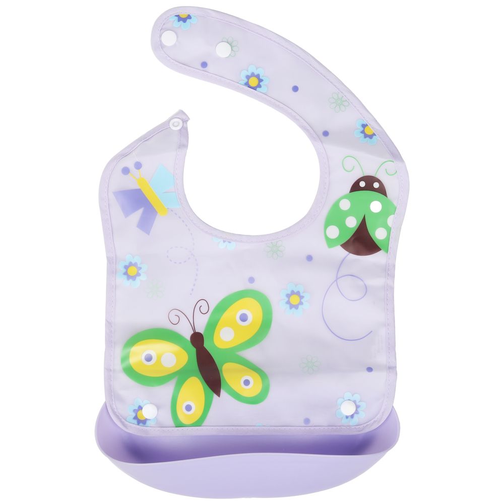 Little Angel Butterfly Silicone Baby Bib For Babies - Purple