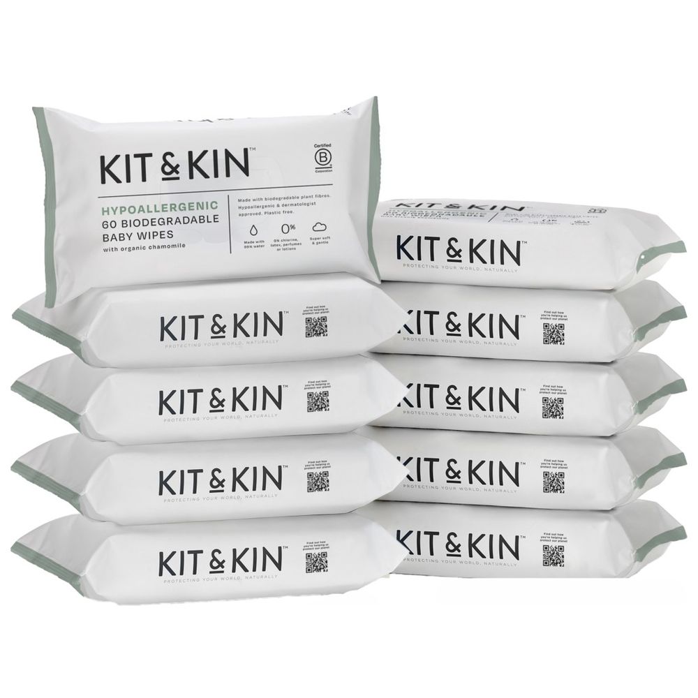 Kit & Kin Eco Baby Wipes - Pack of 10 - 600pcs