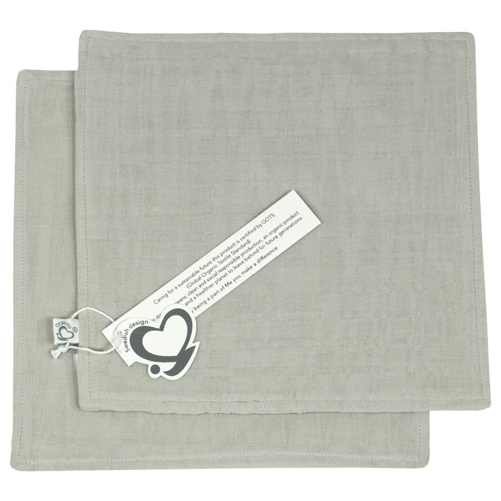 Me - Organic Muslin Burptowel/Facetowel - Pack Of 2 - Mist