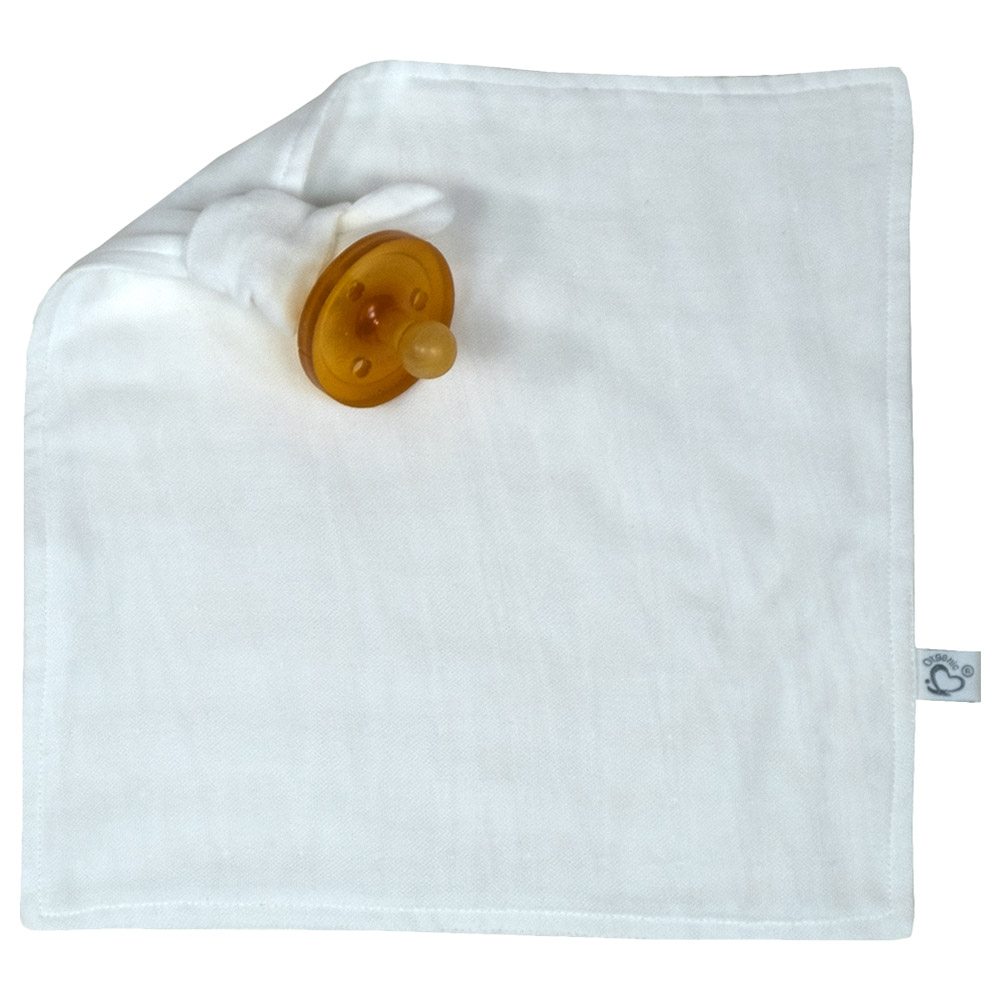 Me - Organic Pacifier Holder Muslin Snuggle - White