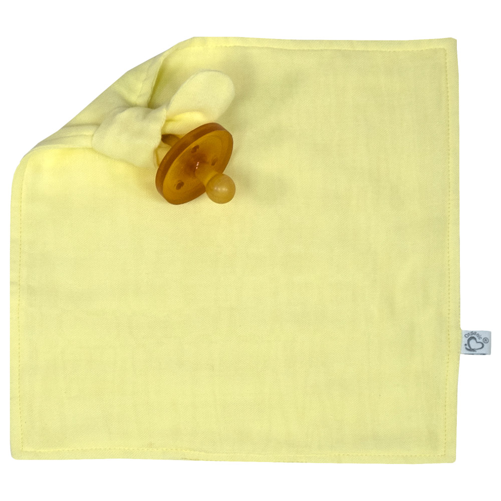 Me - Organic Pacifier Holder Muslin Snuggle - Yellow
