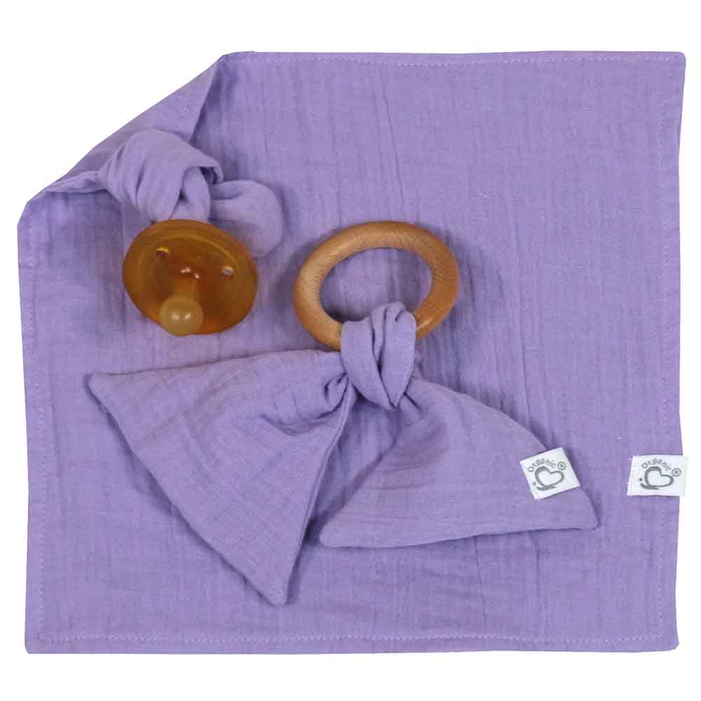 Me - Organic Rattle & Pacifier Holder - Pack of 2 - Purple