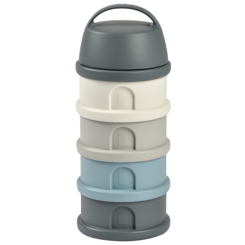 Beaba - 4 Compartments Formula Milk Container - Grey/Blue