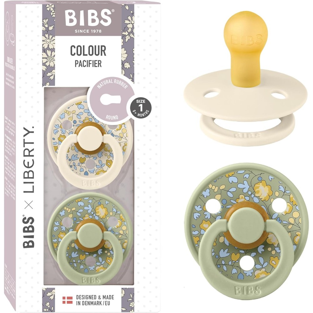 Bibs - Liberty Eloise Latex Pacifier S1 - 0M+ - 2pcs - Sage Mix