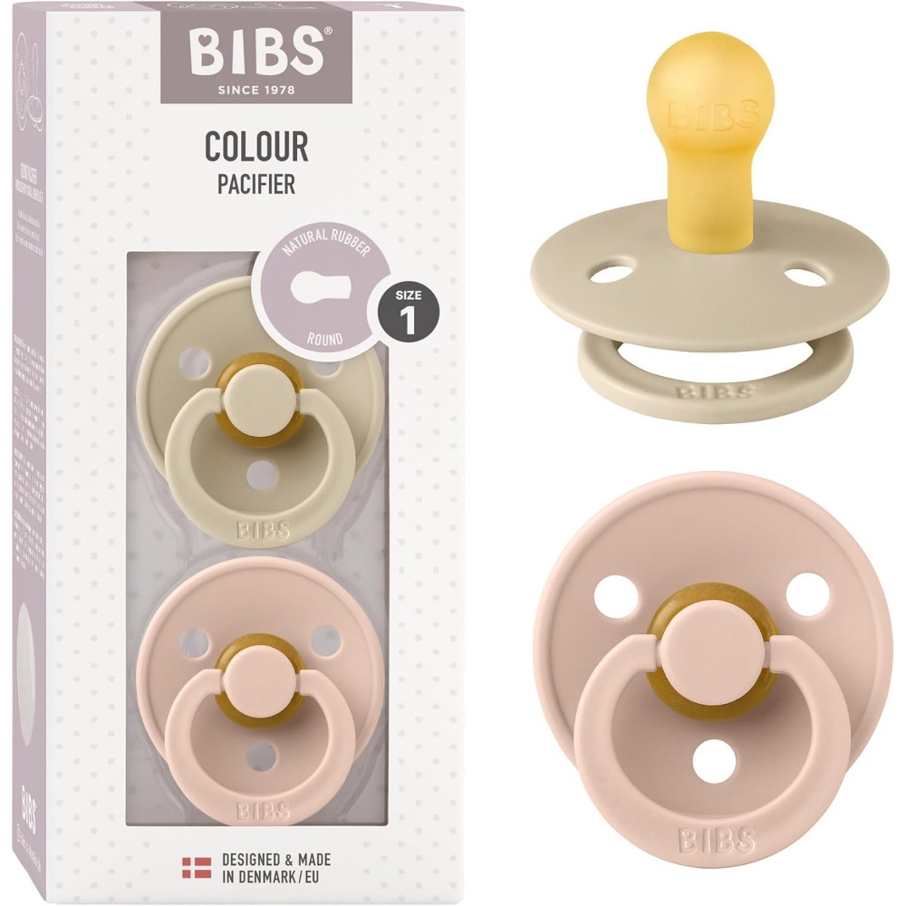 Bibs - Colour S1 Pacifiers - Pack of 2 - Vanilla/Blush