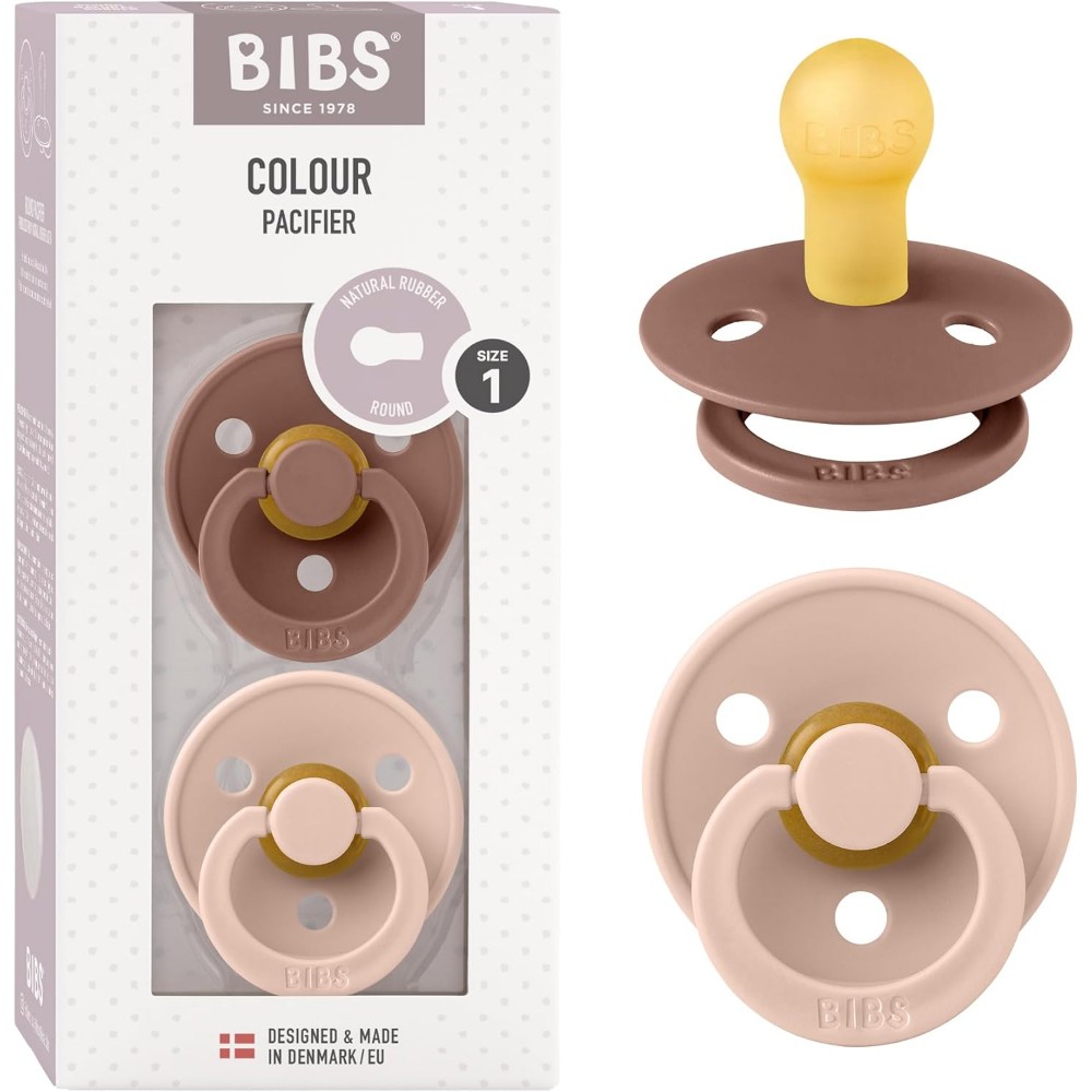 Bibs - Colour S1 Pacifiers - Pack of 2 - Woodchuck/Blush