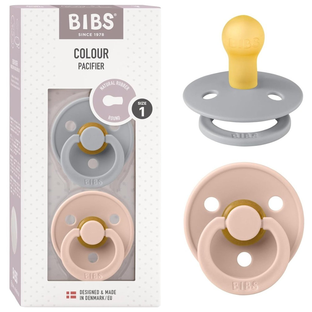 Bibs - Colour S1 Pacifiers - Pack of 2 - Cloud/Blush