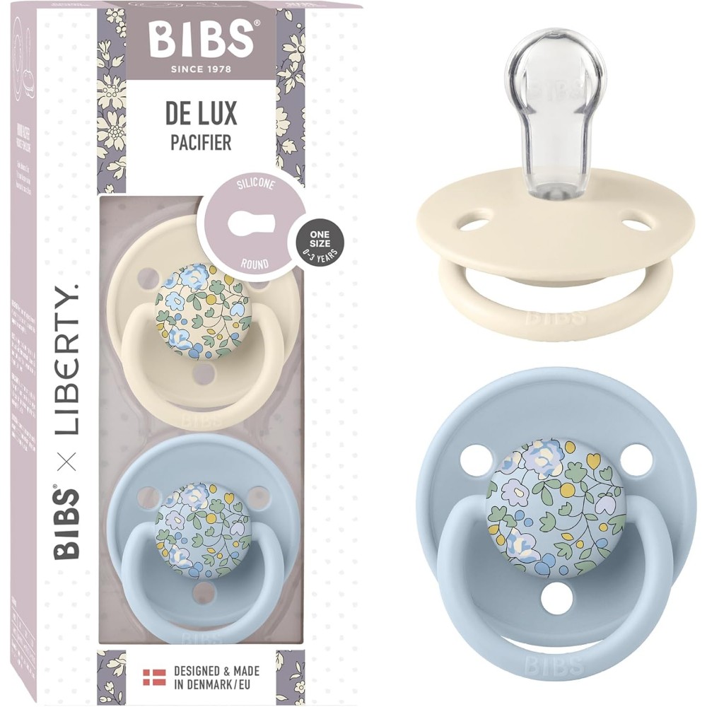Bibs - Liberty Deluxe Elosie Pacifier - 0M+ - Baby Blue