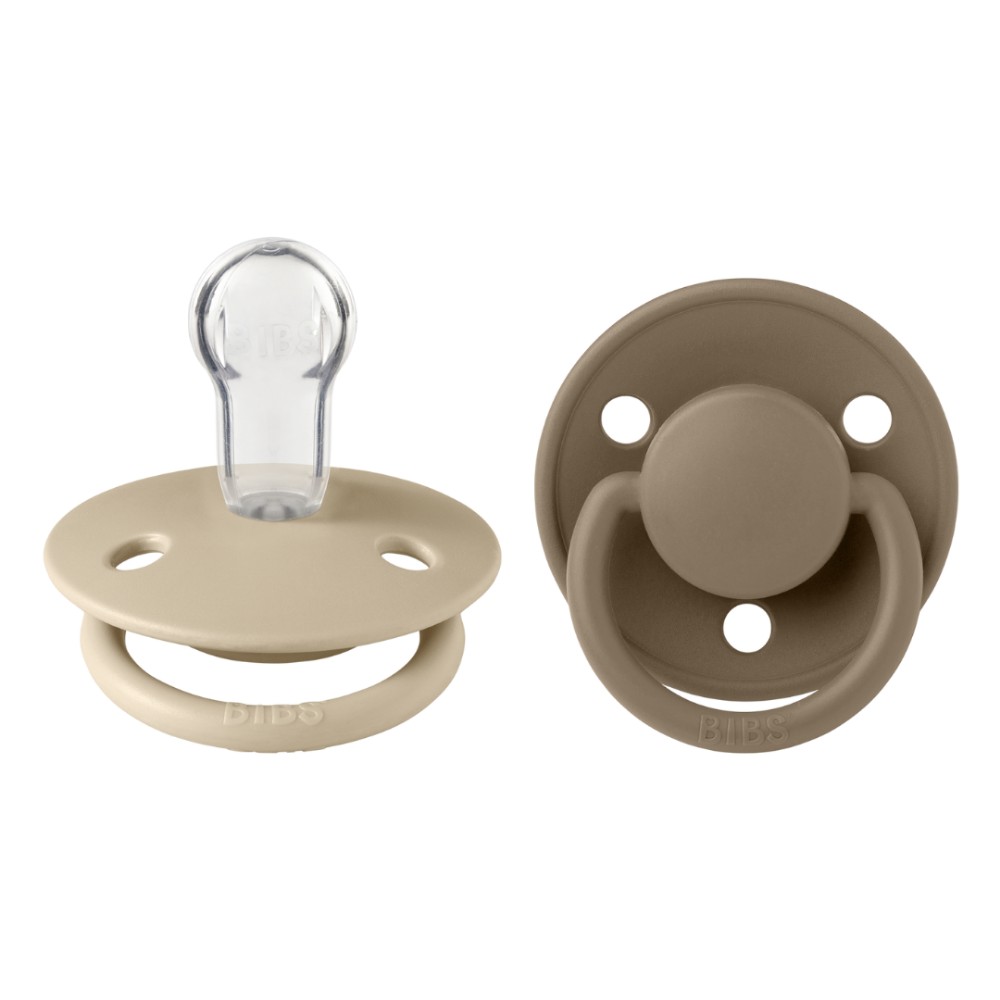 Bibs - De Lux Pacifiers - Pack of 2 - Vanilla/Dark Oak