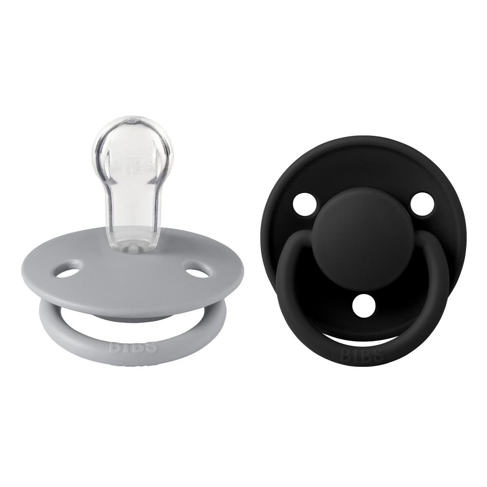 Bibs - De Lux Pacifiers - Pack of 2 - Cloud/Black