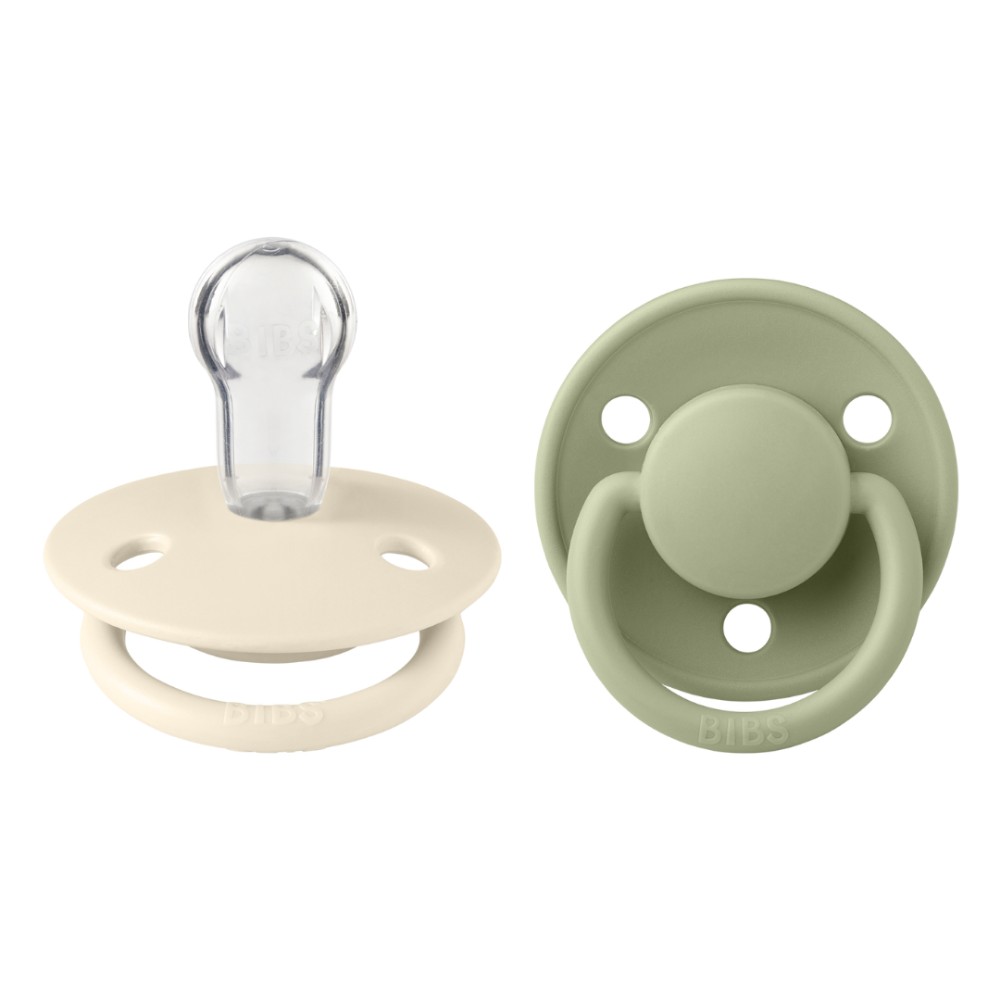 Bibs - De Lux Pacifiers - Pack of 2 - Ivory/Sage