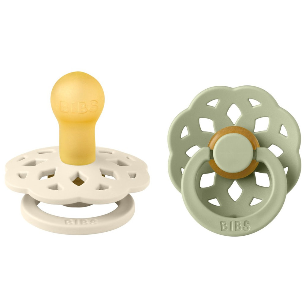 Bibs - Boheme S2 Pacifiers - 6M+ - Pack of 2 - Ivory/Sage