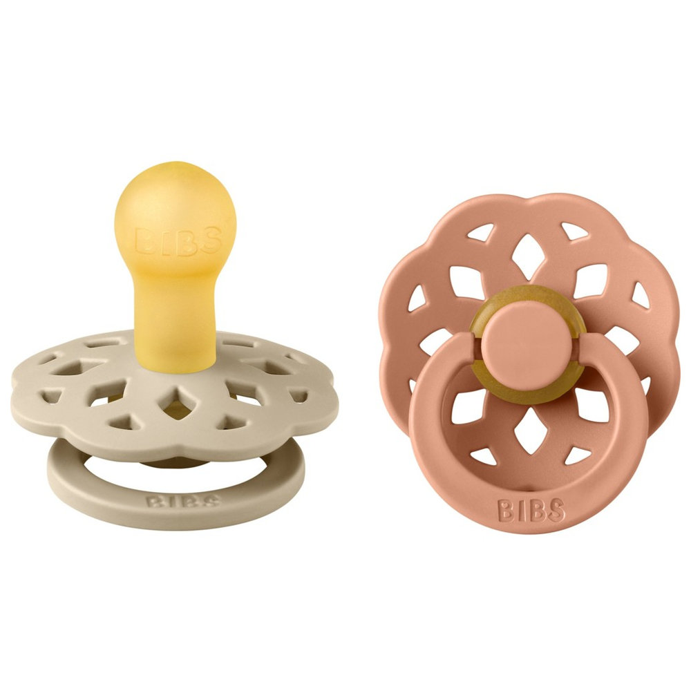 Bibs - Boheme S1 Pacifiers -0M+ - Pack of 2 - Vanilla/Peach